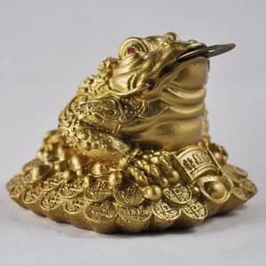 Money Toad Gold With Coin Ornament 10cm