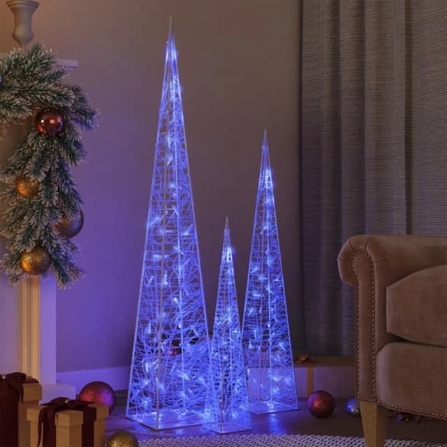 VIDAXL Vidaxl - Acrylic Decorative LED Light Cone Set Blue 60/90/120cm 8720286435014