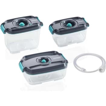 Leifheit - Vacuum Food Storage Container Set 3 pcs - Anthracite