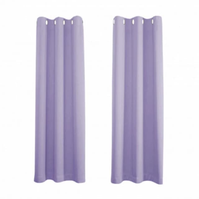 Happy Homewares Lilac Eyelet Curtains - Thermal Blackout Curtains - 46 X 54" Drop - 2 Panel