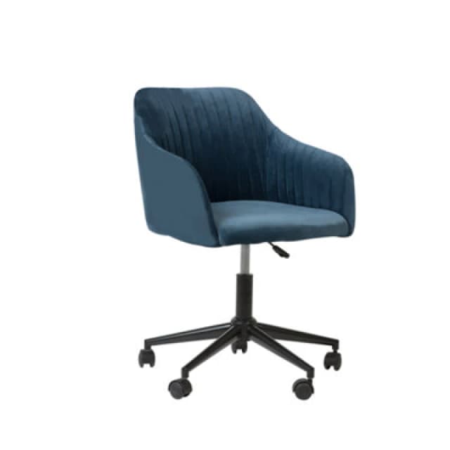Beliani Desk Chair Venice Velvet Navy Blue