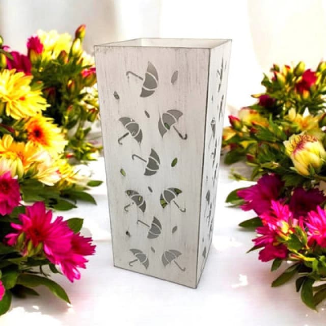 49Cm Cream Metal Square Umbrella Stand