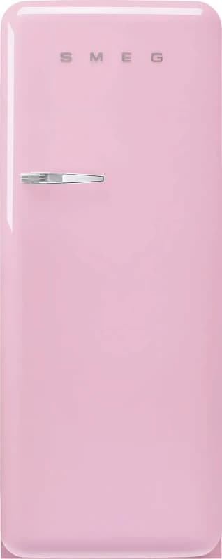 Smeg 244 Litre Fifties Style Right Hand Hinge Freestanding Fridge With Ice Box Pink FAB28RPK6 Pink