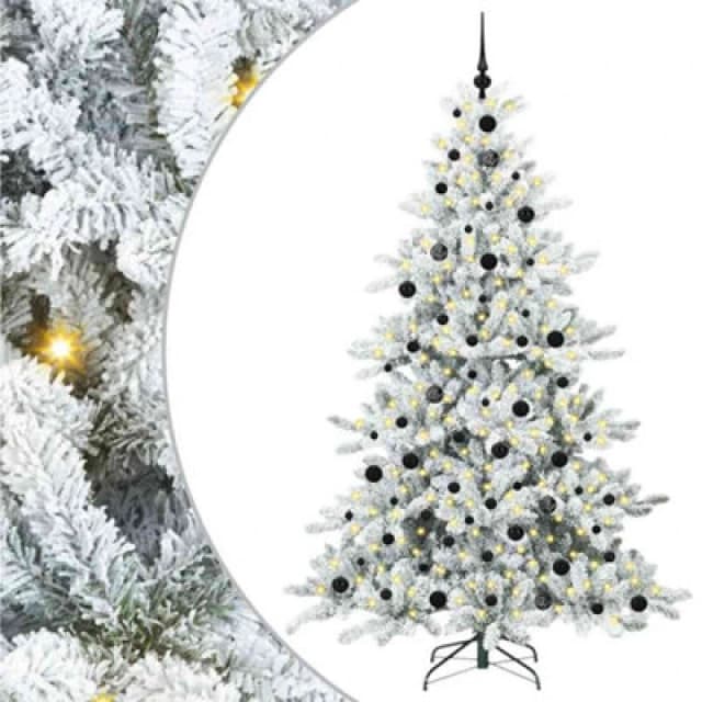 Vidaxl Artificial Hinged Christmas Tree White 210 Cm Pvc And Steel