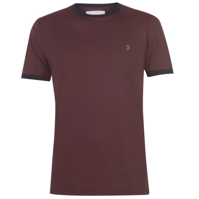 Farah Groves Ringer T Shirt - Red Red XS