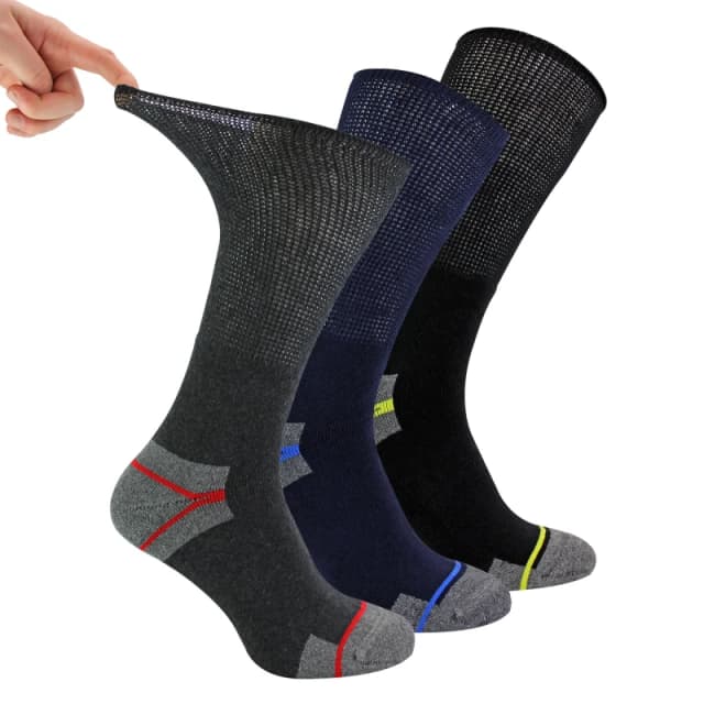 Dr.Socks Dr.Socks Men Multipack Diabetic Work Socks Non Elastic Breathable Diabetic Socks in Black Size: 6-11 Black 6-11 Male 5056632629107