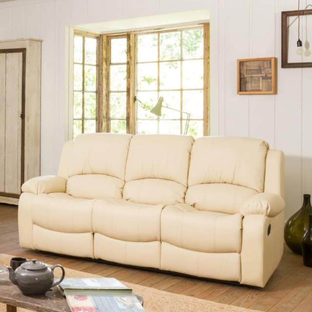 Artemis Home Glendale 3 Seat Manual Recliner Sofa in Cream Cream Unisex