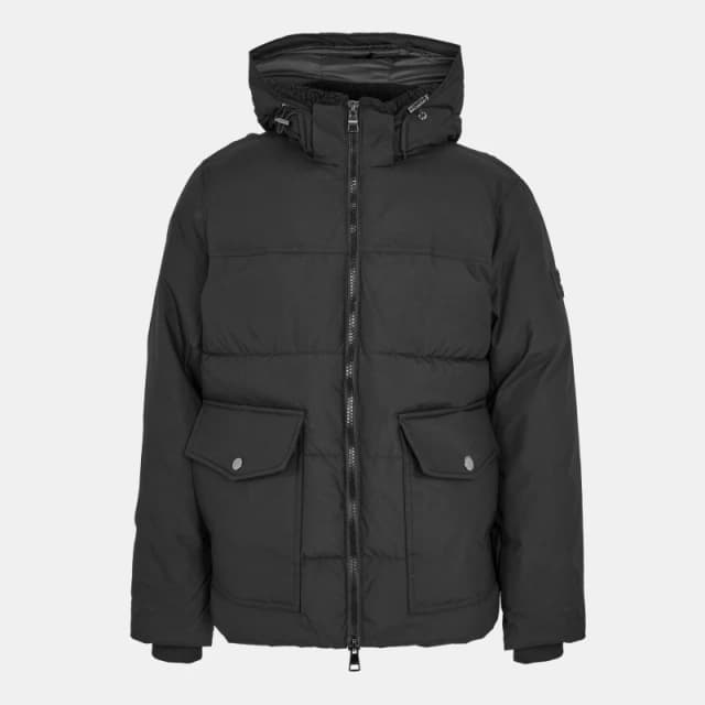 Tommy Hilfiger Mens Rockie Utility Medium-Weight Insulated Medium Puffer Jacket Black BDS male S