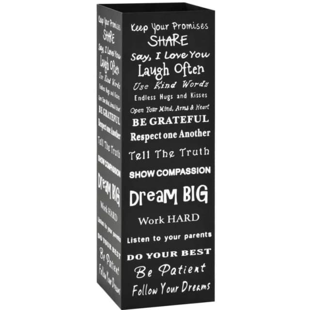 VIDAXL Umbrella Stand Text Steel Black Vidaxl 8718475613046