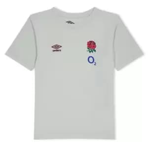 Umbro England Rugby Leisure T-Shirt 2023 2024 Juniors - Grey