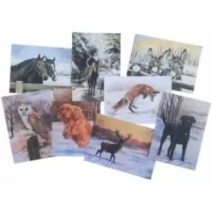 Caroline Cook Winter Greetings Cards (Set of 16) (One Size) (Multicoloured) - Multicoloured