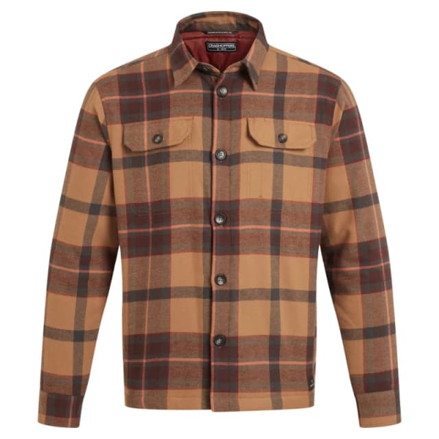 Craghoppers Craghoppers Men Burnbank Check Insulating Overshirt in Brown Size: Medium Brown M Male 5063260131674