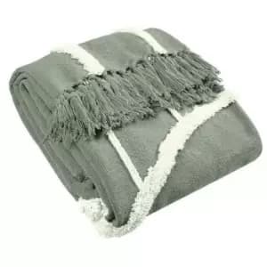 Furn - Rainbow Tufted Throw (One Size) (Grey) - Grey