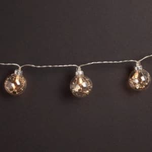 Robert Dyas 10 Battery Operated LED Glass Ball Lights - Warm White