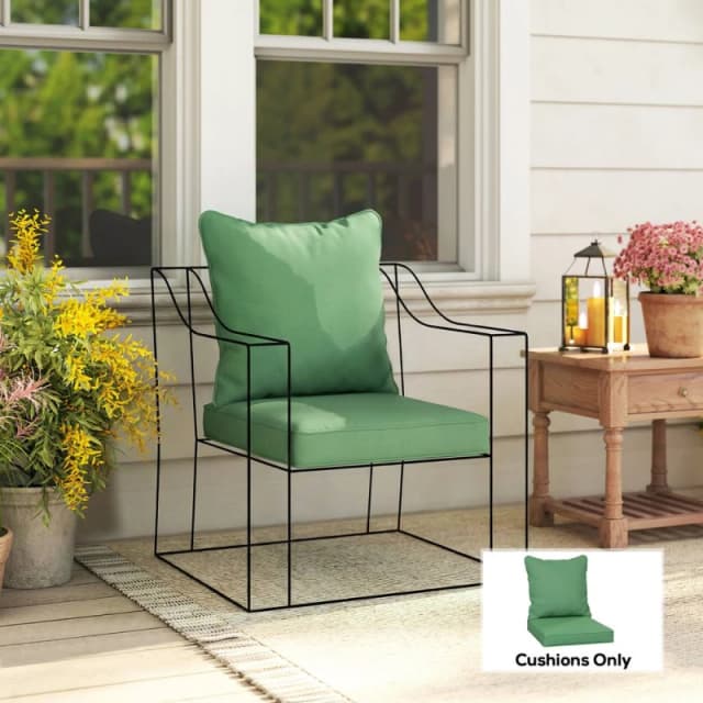 OUTSUNNY Garden Chair Cushion with Seat & Back Pad, CUSHION ONLY in Green Green Unisex