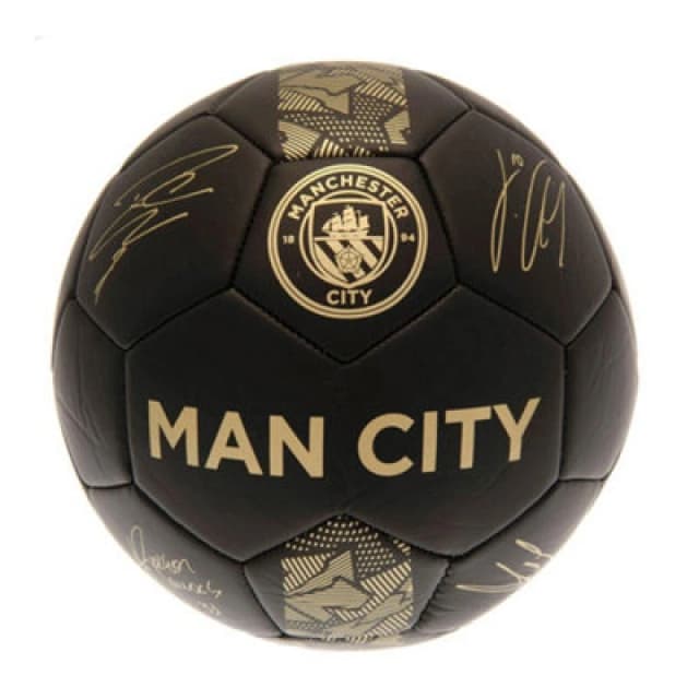 Manchester City Fc Phantom Signature Football Matt Black/gold (1)