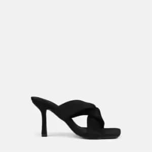 Missguided Knotted front mid heel sandal - Black