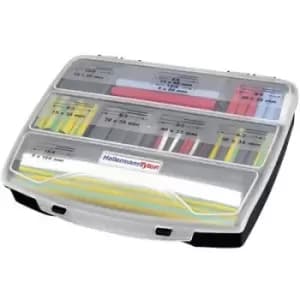 HellermannTyton 380-03005 Heatshrink w/o adhesive Black, Blue (Blue LINE), White, Green, Yellow Shrinkage:3:1 177 Parts