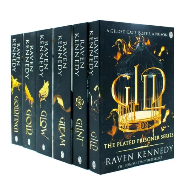 The Plated Prisoner Series By Raven Kennedy 6 Books Collection Set Glow, Gold,Gild, Glint, Gleam, Goldfinch Raven Kennedy Books