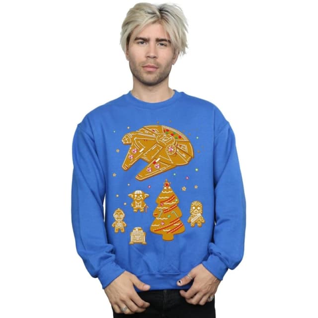 Star Wars Star Wars Men Gingerbread Rebels Sweatshirt in Blue Size: Small Blue S Male 5059400521597
