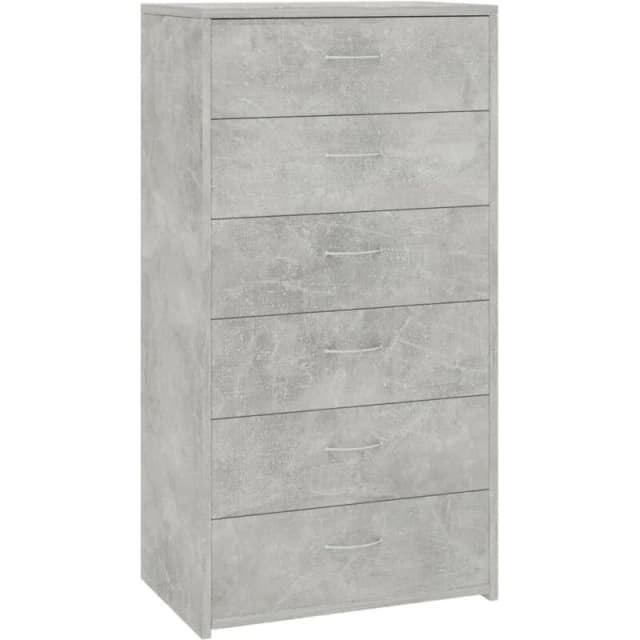 VIDAXL Sideboard with 6 Drawers Concrete Grey 50x34x96cm Engineered Wood Vidaxl 8719883786193