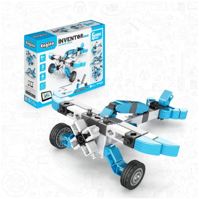 Engino Inventor Mechanics Acrobatic plane with 5 bonus m Make Your Own Toys One Size Multi 89422099000
