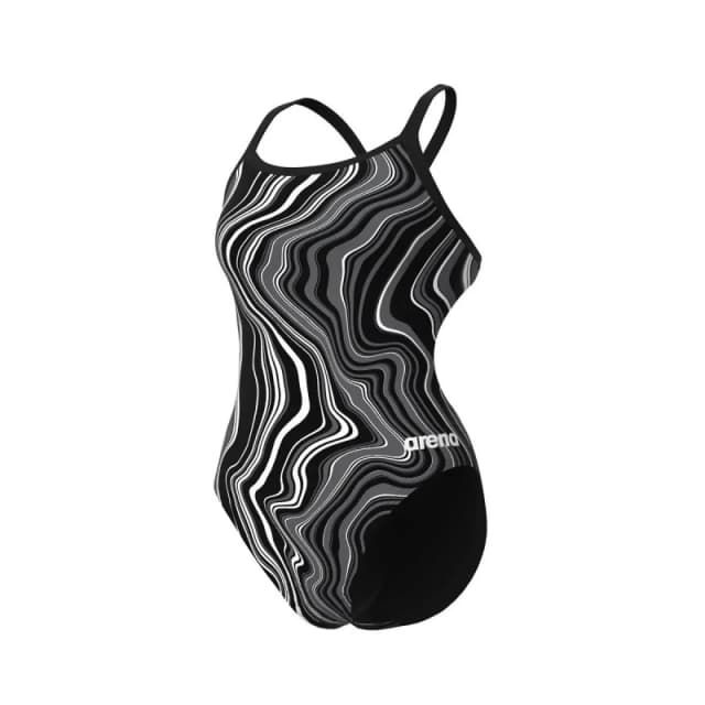 Womens 1 Piece swimsuit Arena Marbled Noir Female 32