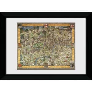 Transport For London Tapestry Map 50 x 70 Framed Collector Print