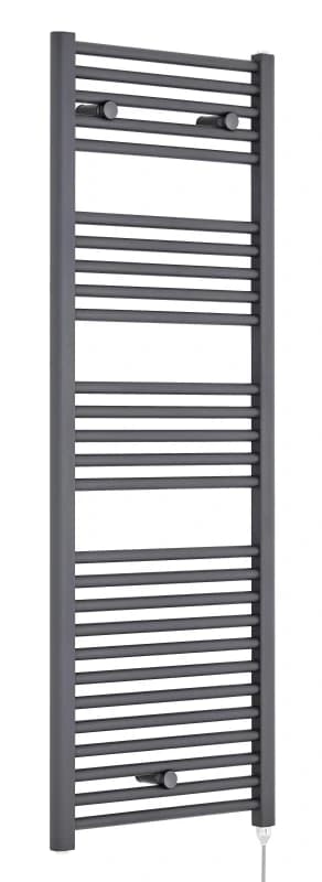Balterley Electric Vertical Round Towel Rail 750 Watt Anthracite 1375x 480mm Grey