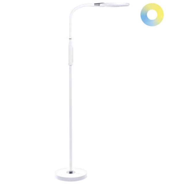 Beliani LED Floor Lamp Cassiopeia With Dimmer Metal White