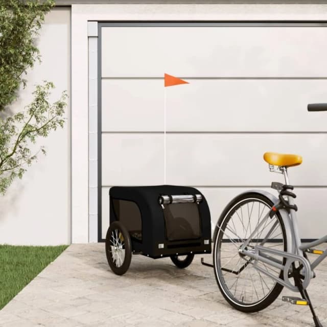 VIDAXL Pet Bike Trailer Black Oxford Fabric and Iron Vidaxl 8720845770884