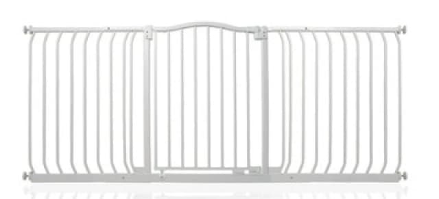 Safetots Curved Top Safety Gate, 170Cm - 179Cm, Matt White, Pressure Fit Stair Gate