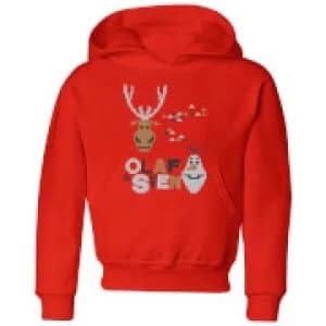 Disney Frozen Olaf and Sven Kids Christmas Hoodie - Red - 11-12 Years