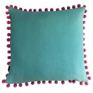 Mardi Gras Pom-Pom Cushion Aqua