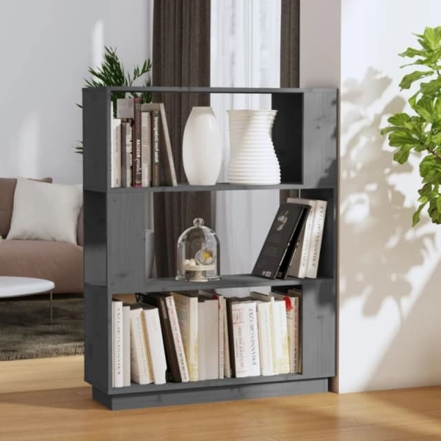 VIDAXL Vidaxl - Book Cabinet/Room Divider Grey 80x25x101cm Solid Wood Pine 8720286905999