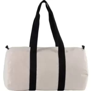 Kimood Cotton Canvas Barrel Bag (One Size) (Natural/Black) - Natural/Black