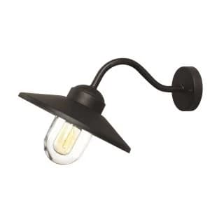 1 Light Outdoor Fisherman Dome Wall Lantern Black IP44, E27