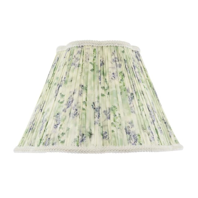 Happy Homewares Green & Blue Floral Victorian Scallop Shade with Embroidered Trims Size: 14" Green Unisex 14"