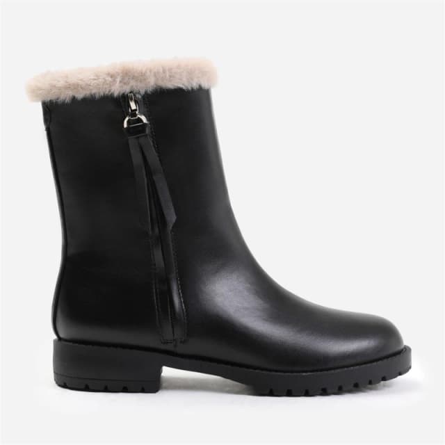 Where's That From 'Ice' Mid Calf Boot With Fur Trim Black
