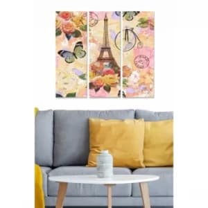 MDF624367715 Multicolor Decorative MDF Painting (3 Pieces)