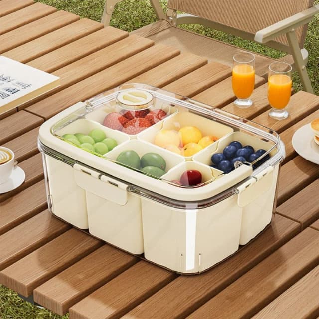 LIFE IDEAS 2pcs Airtight Fridge Storage Container Cream2 unisex 2x Style2