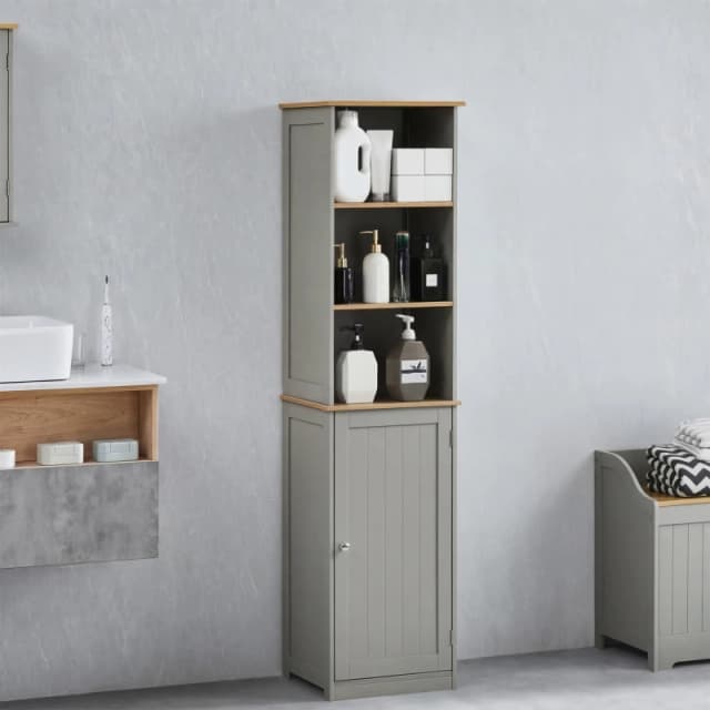 Lassic Bath Vida Priano 1 Door 2 Shelf Tall Cabinet Grey unisex One Size