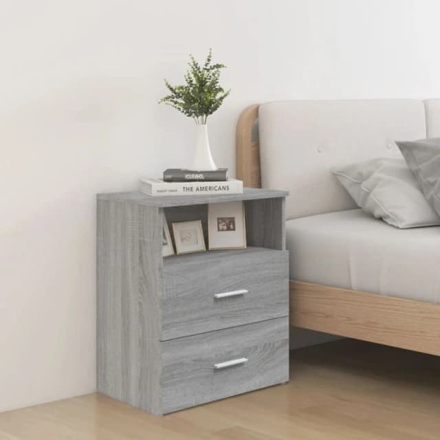 Vidaxl Bed Cabinet Grey Sonoma 50X32X60 Cm, Grey 815860
