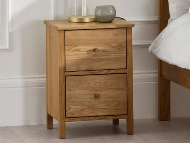 Julian Bowen Coxmoor Oak 2 Drawer Bedside Table