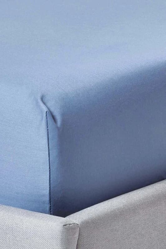 Homescapes Air Force Blue Egptian Cotton Fitted Sheet 1000 Thread Count, Single