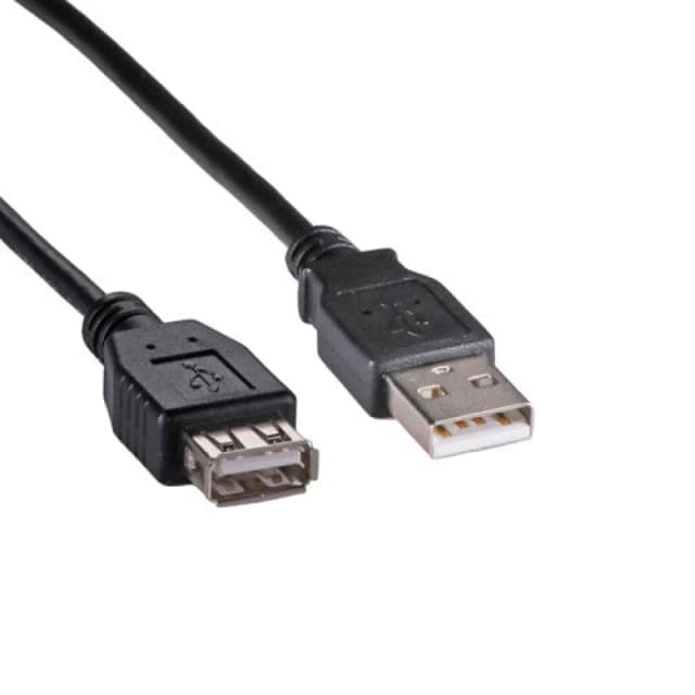 Cablenet Cablenet 0.5m USB 2.0 Type A Male - Type A Female Black PVC Extension Cable USB005BK