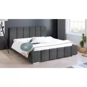 Lemela Bed King Plush Velvet Grey