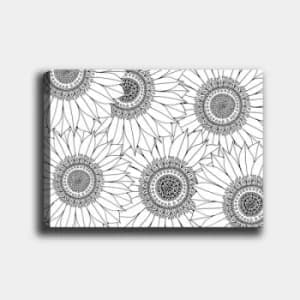 MANDALA97 White Black Decorative Canvas Painting