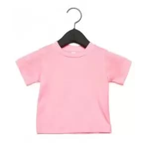 Bella + Canvas Baby Crew Neck T-Shirt (12-18 Months) (Pink)