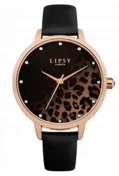Lipsy Ladies Black Leather Strap Watch